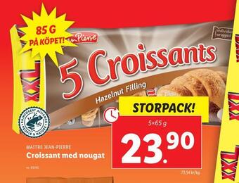 Lidl Croissant med nougat erbjuda