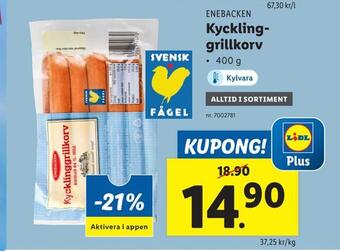 Lidl Kycklinggrillkorv erbjuda