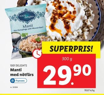 Lidl Manti med nötfärs erbjuda