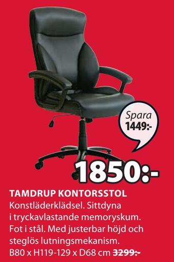 JYSK Tamdrup kontorsstol erbjuda