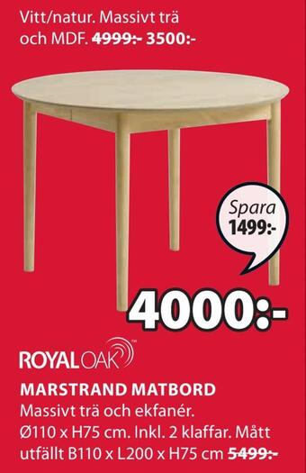 JYSK Marstrand matbord erbjuda