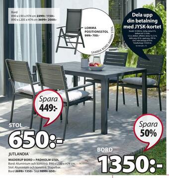 JYSK Maderup bord erbjuda