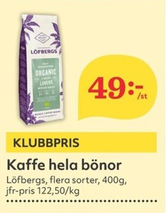 Hemköp Kaffe hela bönor erbjuda