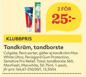 Hemköp Tandkräm, tandborste erbjuda