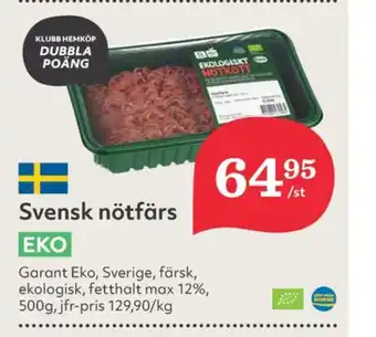 Hemköp Garant nötfärs erbjuda