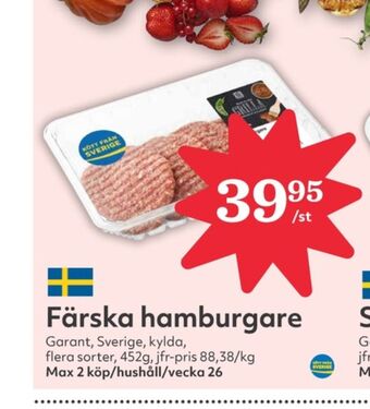 Hemköp Garant hamburgare erbjuda