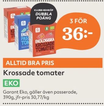 Hemköp Garant tomater erbjuda