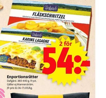 ICA Supermarket Dafgårds färdigrätter erbjuda