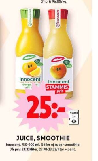 ICA Maxi Innocent juice erbjuda