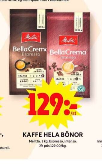 ICA Maxi Espresso kaffebönor erbjuda