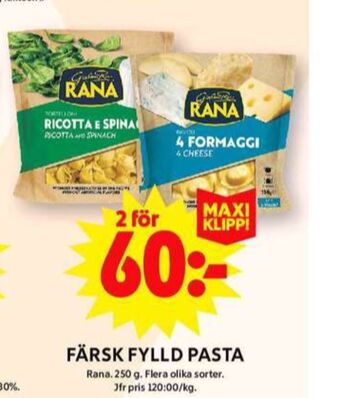 ICA Maxi Rana pasta erbjuda