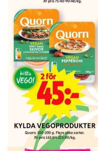 ICA Maxi Quorn vegetarpålägg erbjuda