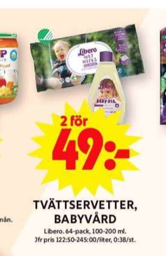 ICA Maxi Libero tvättservetter erbjuda