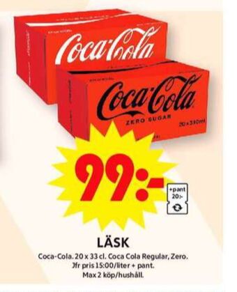 ICA Maxi Coca cola läskedryck erbjuda