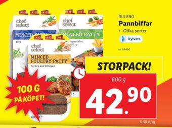 Lidl Chef select pannbiffar erbjuda