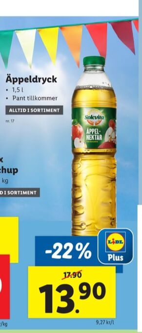 Lidl Solevita fruktdryck erbjuda