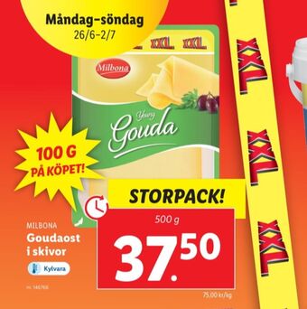 Lidl Milbona skivad ost erbjuda