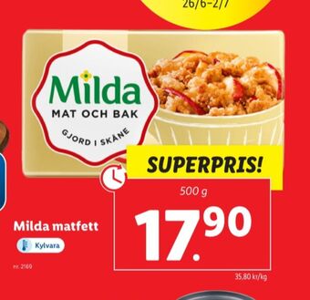 Lidl Milda margarin erbjuda