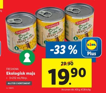 Lidl Freshona majs erbjuda