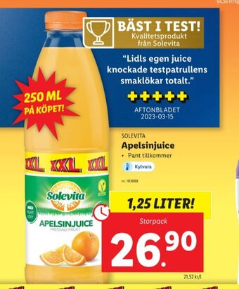Lidl Solevita juice erbjuda