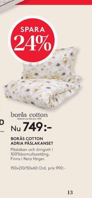 Seng Borås cotton bäddset erbjuda