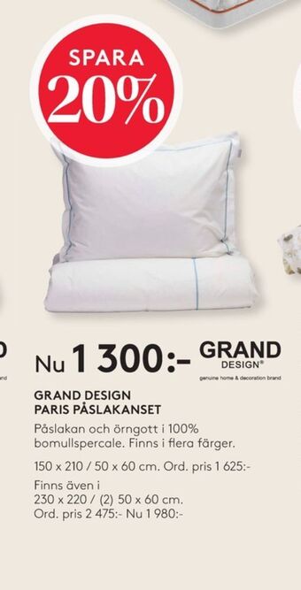 Seng Grand design bäddset erbjuda