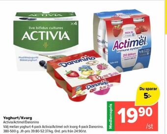 Coop Extra Activia yoghurt erbjuda