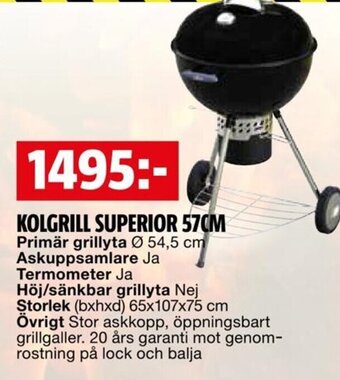 Bauhaus KOLGRILL SUPERIOR 57CM erbjuda