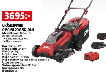 Bauhaus GRÄSKLIPPARE 0130 BA 20V 2X2,0AH erbjuda