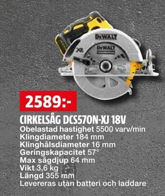 Bauhaus CIRKELSÅG DCS570N-XJ 18V erbjuda