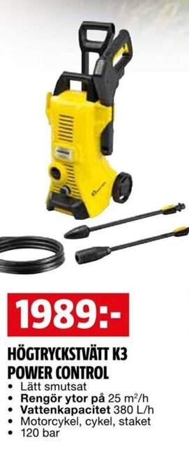 Bauhaus HÖGTRYCKSTVÄTT K3 POWER CONTROL erbjuda