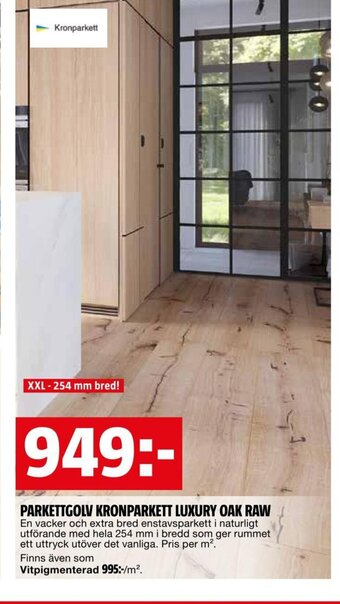 Bauhaus PARKETTGOLV KRONPARKETT LUXURY OAK RAW erbjuda