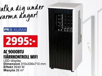 Bauhaus AC 9000BTU FJÄRRKONTROLL WIFI erbjuda