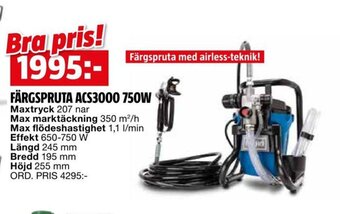 Bauhaus FÄRGSPRUTA ACS3000 750W erbjuda