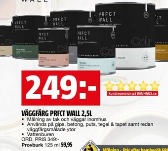 Bauhaus VÄGGFÄRG PRFCT WALL 2,5L erbjuda