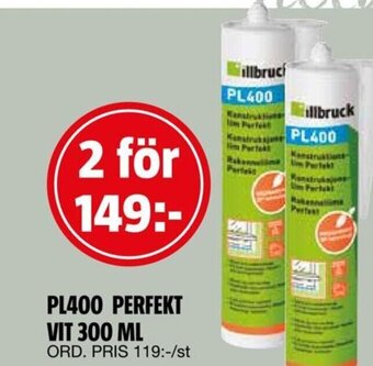 Bauhaus PL400 PERFEKT VIT 300 ML erbjuda