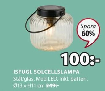 JYSK ISFUGL SOLCELLSLAMPA erbjuda