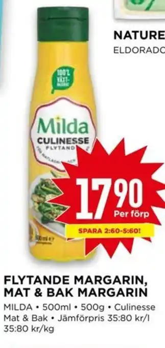 FLYTANDE MARGARIN, MAT & BAK MARGARIN MILDA