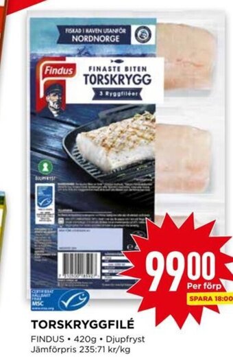Willys TORSKRYGGFILÉ FINDUS erbjuda
