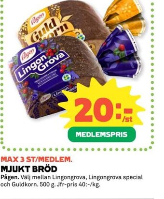 Coop MJUKT BRÖD Pågen erbjuda
