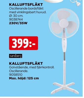 Jem&Fix Kalluftsfläkt erbjuda