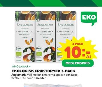 Coop Konsum Ekologisk fruktdryck 3-pack erbjuda