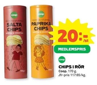 Coop Konsum Chips i rör erbjuda