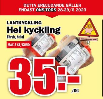 Matdax Hel kyckling erbjuda