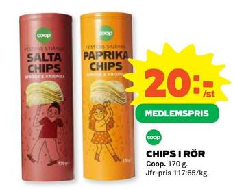 Coop Daglivs Chips i rör erbjuda
