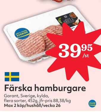 Hemköp Färska hamburgare erbjuda
