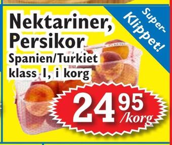 Nektariner, persikor