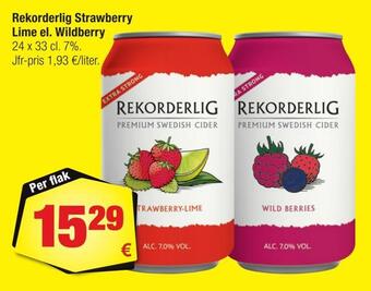 Calle Rekorderlig strawberry lime el. wildberry erbjuda