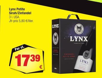 Calle Lynx petite sirah/zinfandel erbjuda