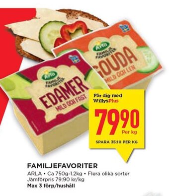 Willys FAMILJEFAVORITER ARLA erbjuda